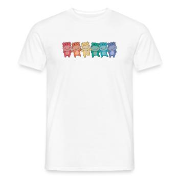 Rainbow Flag Gay Pride LGBTQ Hippo süßer Hippo - Männer T-Shirt - Weiß - Vorne - AI Model Male 178 dark (178cm)