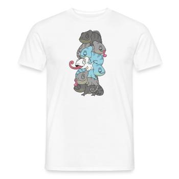 Demiboy Flag Pride LGBTQ Chameleon Bunch - Men's T-Shirt - white - Front - AI Model Male 178 dark (178cm)