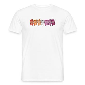 Drapeau Lesbien Fierté LGBTQ Hippopotame mignon - T-shirt homme - blanc - Devant - AI Model Male 178 dark (178cm)