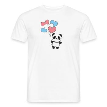 Transgender Flagge Ballon Herzen Pride LGBTQ Panda - Männer T-Shirt - Weiß - Vorne - AI Model Male 178 dark (178cm)