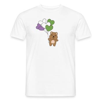 Genderqueer Flagge Ballon Herz Pride LGBTQ Quokka - Männer T-Shirt - Weiß - Vorne - AI Model Male 178 dark (178cm)