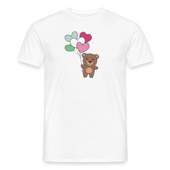 abrosexuell Flagge Ballon Herzen Pride LGBTQ Bär - Männer T-Shirt - Weiß - Vorne - AI Model Male 178 dark (178cm)