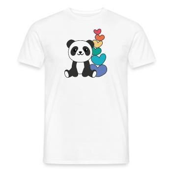 Regenbogen Herzen Pride LGBTQ süße tiere Panda - Männer T-Shirt - Weiß - Vorne - AI Model Male 178 dark (178cm)