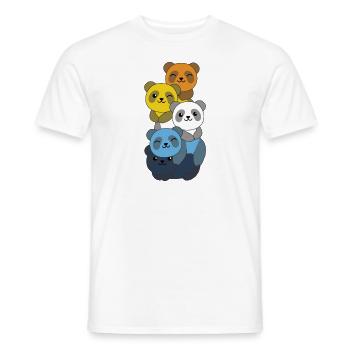 Aroace Flag Pride LGBTQ süßer Panda Haufen - Männer T-Shirt - Weiß - Vorne - AI Model Male 178 dark (178cm)