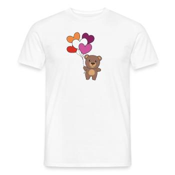 Lesbische Flagge Ballon Herzen Pride LGBTQ Bär - Männer T-Shirt - Weiß - Vorne - AI Model Male 178 dark (178cm)