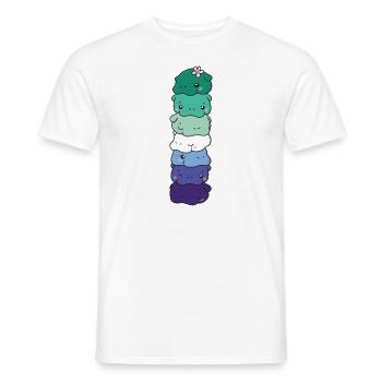 Male Gay Flag Pride LGBTQ süße Hippo - Männer T-Shirt - Weiß - Vorne - AI Model Male 178 dark (178cm)