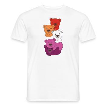Lesbian Flag Pride LGBTQ Mignon Bear Bunch - T-shirt homme - blanc - Devant - AI Model Male 178 dark (178cm)