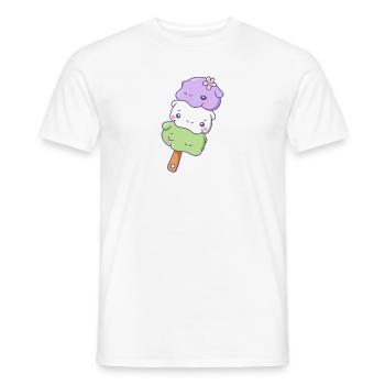 Drôle Hippo Mochi Mignon Kawaii Esthétique - T-shirt homme - blanc - Devant - AI Model Male 178 dark (178cm)