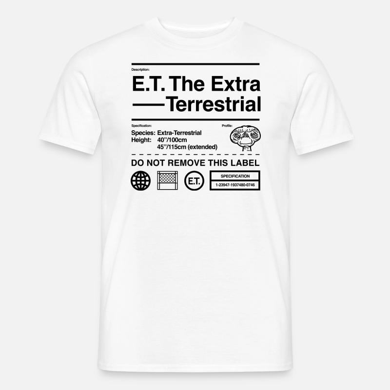 E.T. The Extra-Terrestrial Wäschelabel Witzig - Männer T-Shirt - Weiß