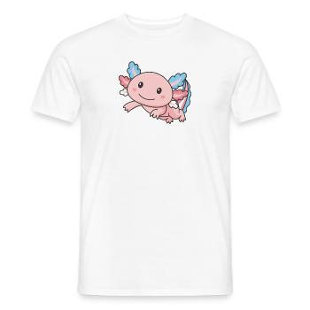 Drapeau transgenre June Pride LGBTQ Axolotl - T-shirt homme - blanc - Devant - AI Model Male 178 dark (178cm)
