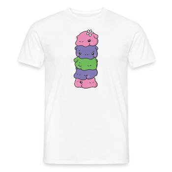 Trigender Flag Pride LGBTQ süße Hippo - Männer T-Shirt - Weiß - Vorne - AI Model Male 178 dark (178cm)