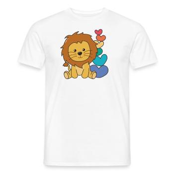 Regenbogen Herzen Pride LGBTQ süße tiere Löwe - Männer T-Shirt - Weiß - Vorne - AI Model Male 178 dark (178cm)