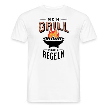 Mein Grill Meine Regeln Spruch Shirt BBQ Grill - Männer T-Shirt - Weiß - Vorne - AI Model Male 178 dark (178cm)