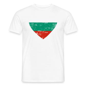 Bulgaria Flag Heart - Men's T-Shirt - white - Front - AI Model Male 178 dark (178cm)
