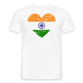 Indien Flaggenherz - Männer T-Shirt - Weiß - Vorne - AI Model Male 178 dark (178cm)