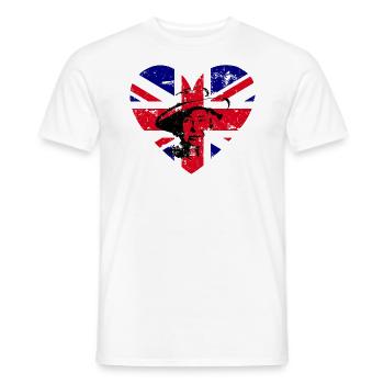 Queen Britain Herz - Männer T-Shirt - Weiß - Vorne - AI Model Male 178 dark (178cm)
