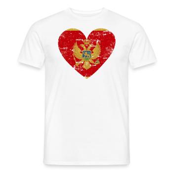 Montenegro Flaggenherz - Männer T-Shirt - Weiß - Vorne - AI Model Male 178 dark (178cm)