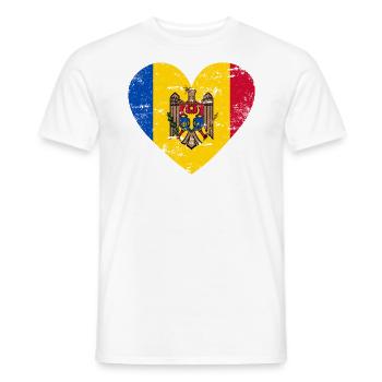 Moldawien Flaggenherz - Männer T-Shirt - Weiß - Vorne - AI Model Male 178 dark (178cm)