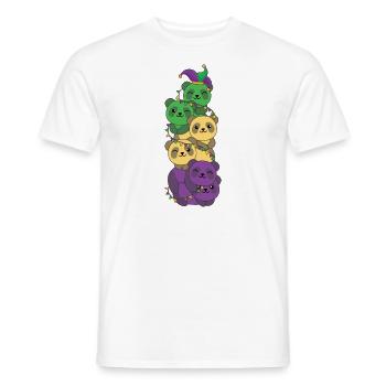 let the shenanigans begin Mardi Gras Panda Tower - Men's T-Shirt - white - Front - AI Model Male 178 dark (178cm)