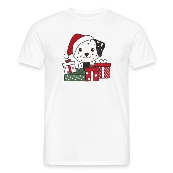 Dalmatiner Weihnachten Geschenk Winter Hunde - Männer T-Shirt - Weiß - Vorne - AI Model Male 178 dark (178cm)