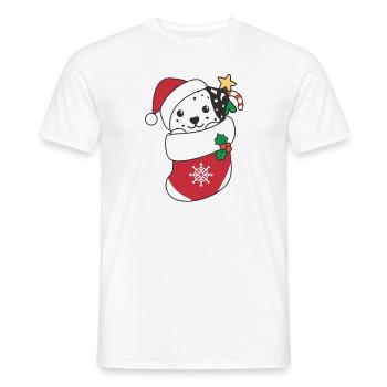 Dalmatian Christmas Snow Winter Animals Dogs - Men's T-Shirt - white - Front - AI Model Male 178 dark (178cm)