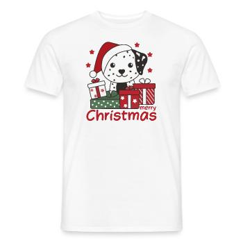 Dalmatiner Weihnachten Geschenk Winter Hunde - Männer T-Shirt - Weiß - Vorne - AI Model Male 178 dark (178cm)