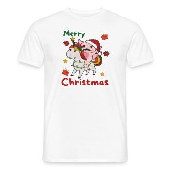 Noël Axolotl Joyeux Noël Licorne - T-shirt homme - blanc - Devant - AI Model Male 178 dark (178cm)