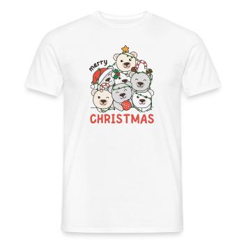 Arbre de Noël de l’ours polaire Joyeux Noël - T-shirt homme - blanc - Devant - AI Model Male 178 dark (178cm)