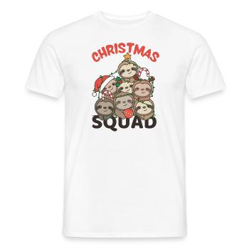 Sloth Christmas Tree Christmas Squad Sloths - Men's T-Shirt - white - Front - AI Model Male 178 dark (178cm)