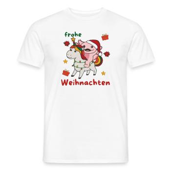 Weihnachts Axolotl frohe Weihnachten Einhorn - Männer T-Shirt - Weiß - Vorne - AI Model Male 178 dark (178cm)