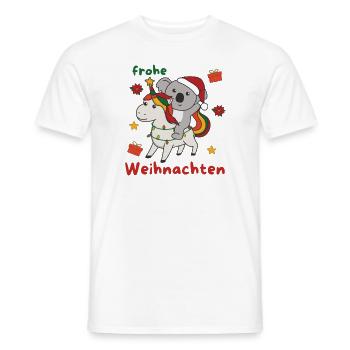 Weihnachts Einhorn Koala frohe Weihnachten Einhorn - Männer T-Shirt - Weiß - Vorne - AI Model Male 178 dark (178cm)