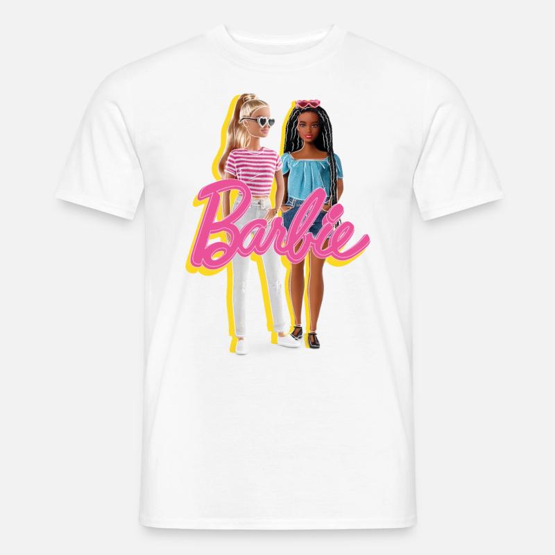 Barbie ja Brooklyn logolla - Miesten T-paita - valkoinen
