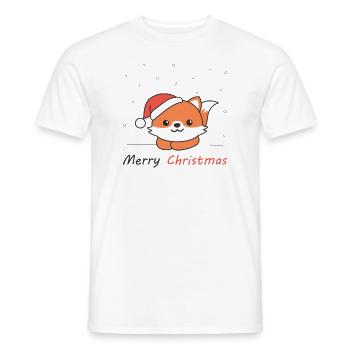 Fox Christmas Snow Winter Animals Fox - Men's T-Shirt - white - Front - AI Model Male 178 dark (178cm)
