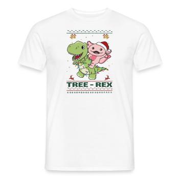 Joyeux Noël moche Noël Axolotl Arbre Rex - T-shirt homme - blanc - Devant - AI Model Male 178 dark (178cm)