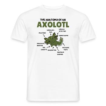 Axolotl Explication Anatomie d’un Axolotl - T-shirt homme - blanc - Devant - AI Model Male 178 dark (178cm)