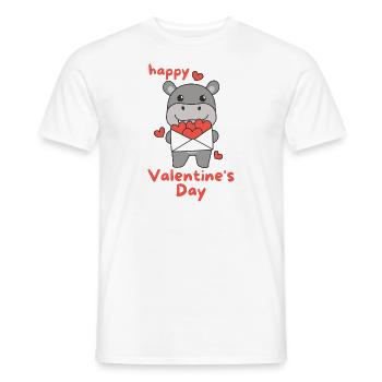 Hippopotame pour la Saint-Valentin animaux mignons avec des cœurs - T-shirt homme - blanc - Devant - AI Model Male 178 dark (178cm)