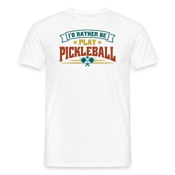 Je préfère jouer au pickleball - T-shirt homme - blanc - Devant - AI Model Male 178 dark (178cm)
