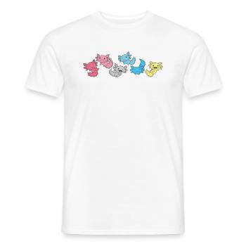 Genderflux Flag Pride LGBTQ Axolotl - T-shirt homme - blanc - Devant - AI Model Male 178 dark (178cm)