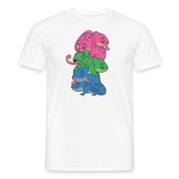 Polysexual Flag Pride LGBTQ Chameleon Bunch - Men's T-Shirt - white - Front - AI Model Male 178 dark (178cm)