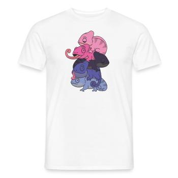 Omnisexual Flag Pride LGBTQ Chameleon Bunch - T-shirt homme - blanc - Devant - AI Model Male 178 dark (178cm)