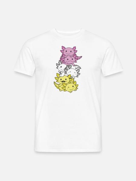 twink Flag Pride LGBTQ süßer Axolotl Haufen - Männer T-Shirt - Weiß