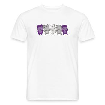 grisdrapeau sexuel fierté LGBTQ mignon hippopotame - T-shirt homme - blanc - Devant - AI Model Male 178 dark (178cm)