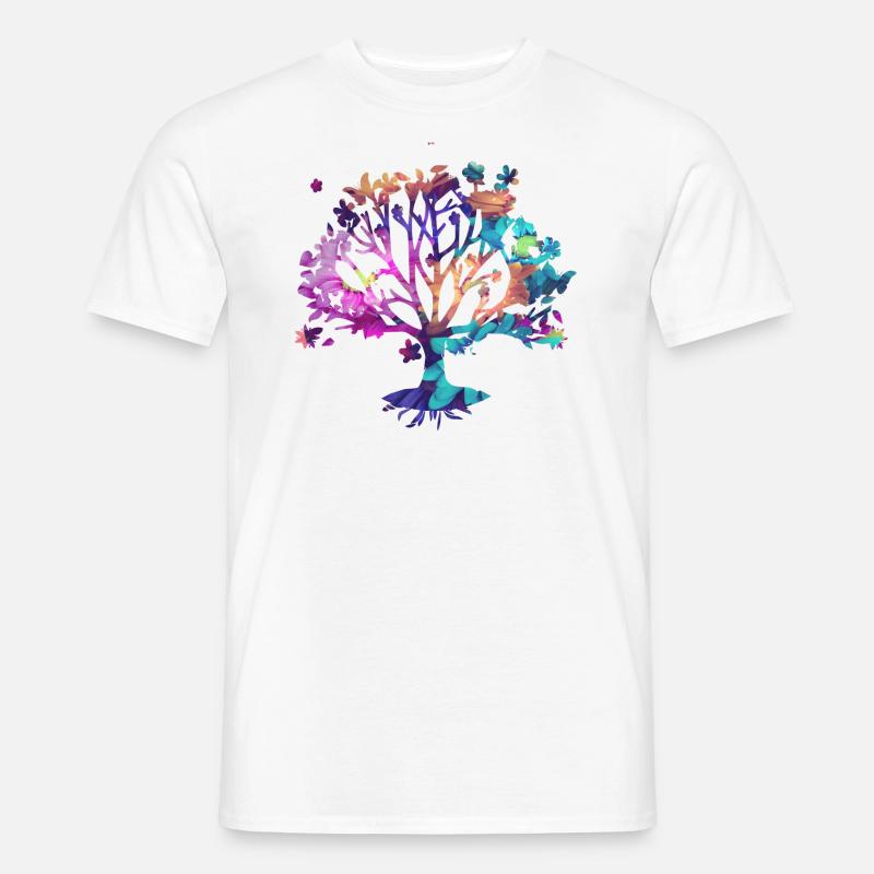 Baum des Lebens ,Lebensbaum,blumen,bunt - Männer T-Shirt - Weiß
