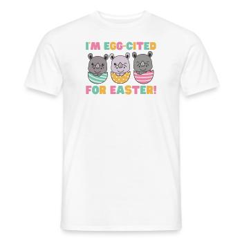 rhinocéros mignons à Pâques avec des œufs de Pâques rhinocéros - T-shirt homme - blanc - Devant - AI Model Male 178 dark (178cm)