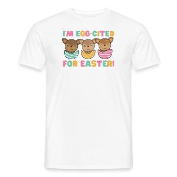 cerf doux à Pâques avec œufs de Pâques cerf - T-shirt homme - blanc - Devant - AI Model Male 178 dark (178cm)