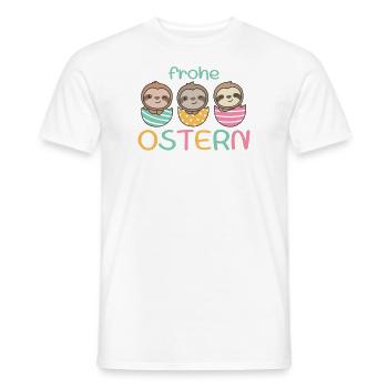 süße Faultiere zu Ostern mit Ostereiern Faultier - Männer T-Shirt - Weiß - Vorne - AI Model Male 178 dark (178cm)