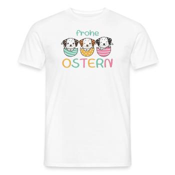 süße Hunde zu Ostern mit Ostereiern Dalmatiner - Männer T-Shirt - Weiß - Vorne - AI Model Male 178 dark (178cm)