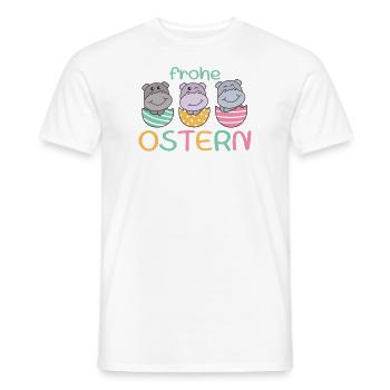 süße Hippos zu Ostern mit Ostereiern Hippo - Männer T-Shirt - Weiß - Vorne - AI Model Male 178 dark (178cm)