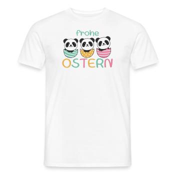 süße Pandas zu Ostern mit Ostereiern Panda - Männer T-Shirt - Weiß - Vorne - AI Model Male 178 dark (178cm)