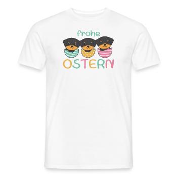 süße Hunde zu Ostern mit Ostereiern Rottweiler - Männer T-Shirt - Weiß - Vorne - AI Model Male 178 dark (178cm)